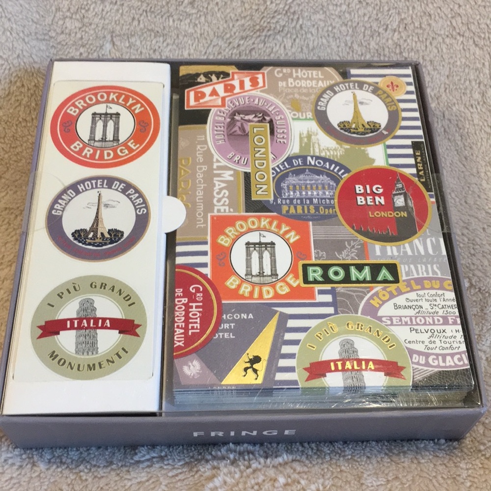 Fringe Studio Travel Note Card Set World TravelNWT